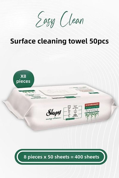 Sleepy Easy Clean Surface Cleaning Towel 50 x 8 Pieces (400 Sheets)