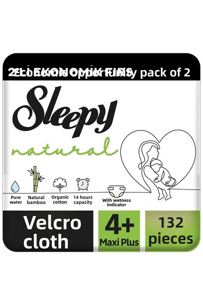 Sleepy Natural 2-Piece Economical Opportunity Pack Baby Diapers 4+ Size Maxi ...