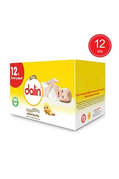 Dalin مناديل مبللة للبشرة الحساسة 52 قطعة، مجموعة من 12 قطعة