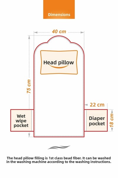 Umaybebek Baby Pillow, Baby Cushion, Pillow - with Bag - Pudra Yıldız
