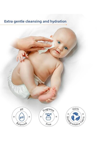 Bonfino 240 Pieces, Hypoallergenic 99.9% Water Baby Wipes - Alcohol & Fragrance-Free