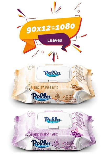 pella Soft Wet Towel 90pcs - 12 X 90pcs - 1080 Pieces