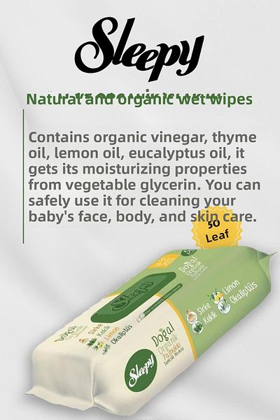 Sleepy 7 Pieces Sleepy - Natural and Organic Wet Wipes 50 Pack ROSIE