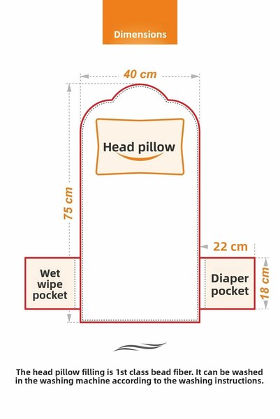 Umaybebek Baby Pillow, Baby Cushion, Pillow - with Bag - Dark/Grey Powder