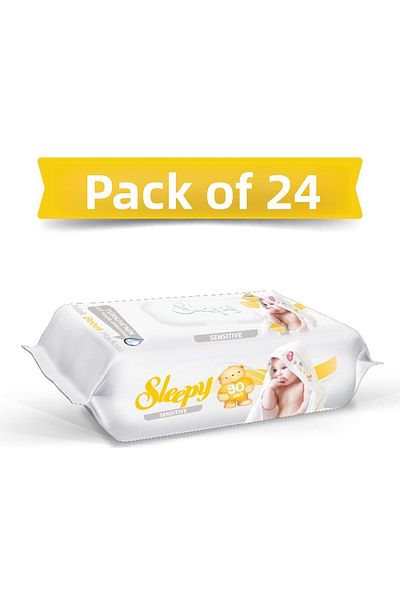 Sleepy Pack of 24 Sensitive Wet Wipes - 2160 Sheets