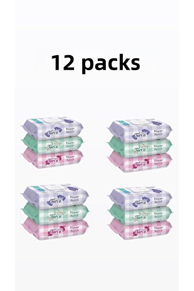Baby Turco منشفة أطفال مبللة من Flower Bunch Mixed 12x90 1080 ورقة
