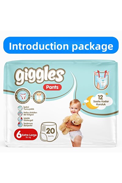 giggles سروال بانتي حفاضات اطفال مقاس 6 اكس لارج 20 قطعة