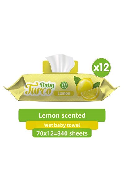 Baby Turco منشفة أطفال مبللة برائحة الليمون 12x70 قطعة
