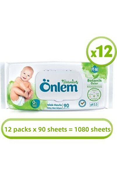 ÖNLEM منشفة مبللة من بوتانيكا 90x12 قطعة (1080 ورقة