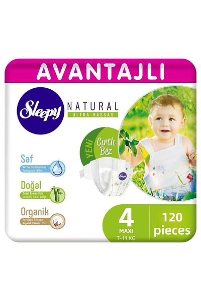 Sleepy Natural Advantage Baby Diapers Size 4 Maxi 120 Pieces