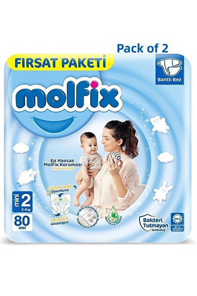 Molfix Baby Diaper Size 2 Mini Opportunity Package 2-Pack 160 Pieces