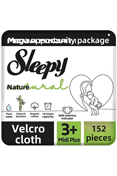 Sleepy مجموعة الفرص الطبيعية الضخمة حفاضات الأطفال مقاس 3+ ميدي بلس 152 قطعة