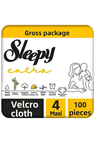 Sleepy Extra Baby Diapers Gross Pack Size 4 100 Pieces