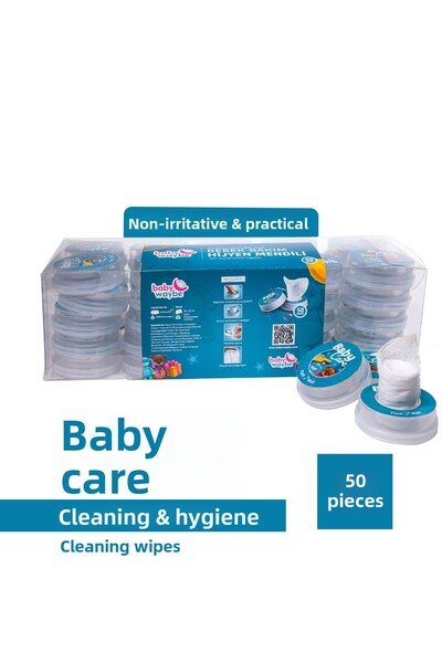 babywaybe Baby Care & Cleaning & Hygiene Press Wipes 50 Pieces