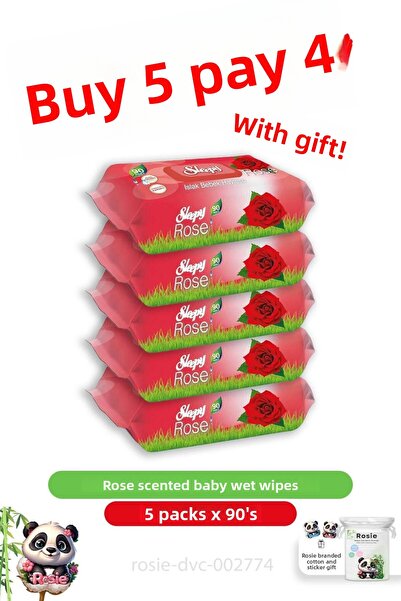 Sleepy منشفة مبللة للأطفال برائحة الورد - التسعينيات وروزي