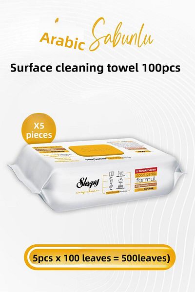 Sleepy Easy Clean Soap Added Surface Cleaning Towel 100 Pieces X 5 Pieces