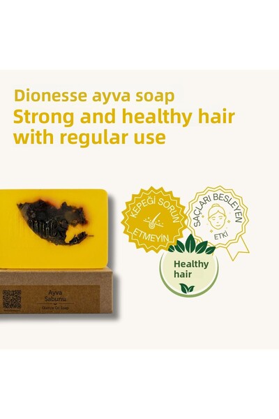 dionesse Natural Quince Soap 120 Gr - Anti-Dandruff Solid Shampoo, Strengthening Care for Hair and Skin