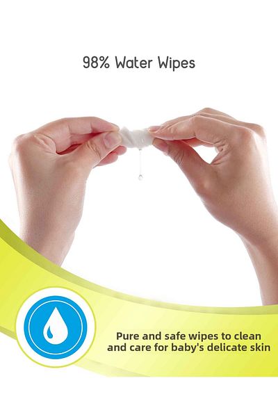Babyhug Premium Baby Wipes 80ct - Ph Balanced w/ Glycerine & Aloe f/ Gentle Cleansing & Moisturizing
