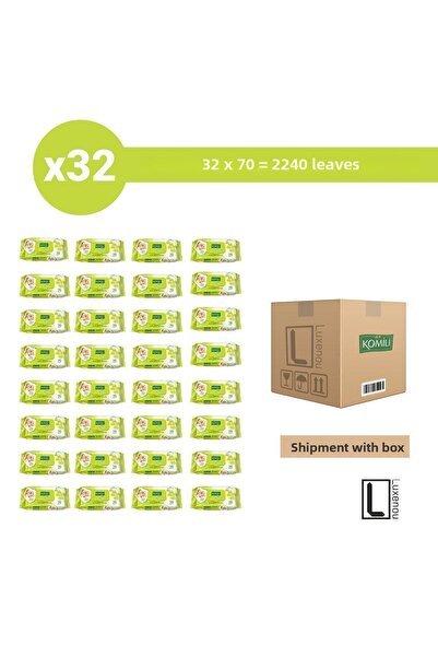 Komili منشفة أطفال مبللة ناعمة 70 قطعة 32 قطعة