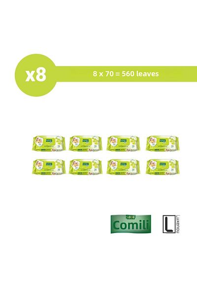 Komili Soft Wet Baby Towel 70 Pieces 8 Pieces
