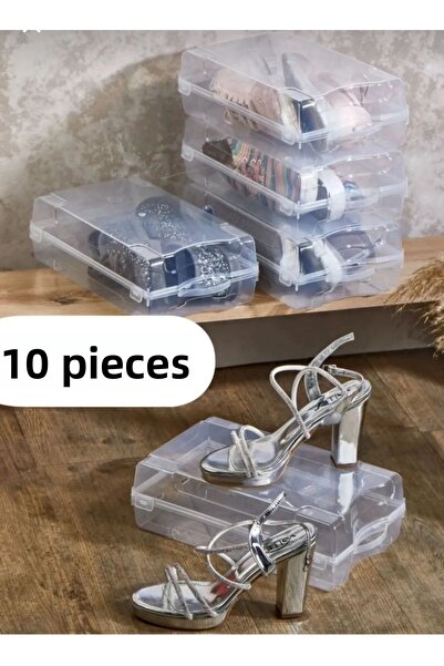 ALL PLAST 10 τεμάχια διαφανή κουτιά αποθήκευσης γυναικείων παπουτσιών, λευκά,...