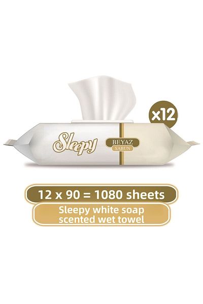 Sleepy White Soap Scented Wet Towel 12x90 (1080 Sheets)