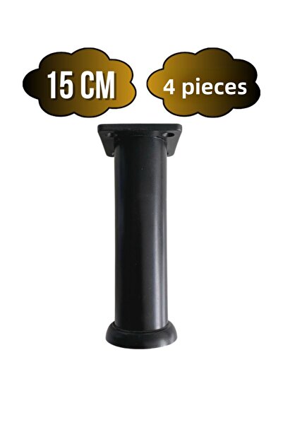 DSYapıAksesuar Picior reglabil din plastic negru pentru dulap și picior de mobilier (NEGRU) (15CM) (4 BUC.)
