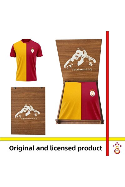 Galatasaray Licensed 5 Star Yellow Red Custom Adult T-Shirt Icardi with Wooden Box