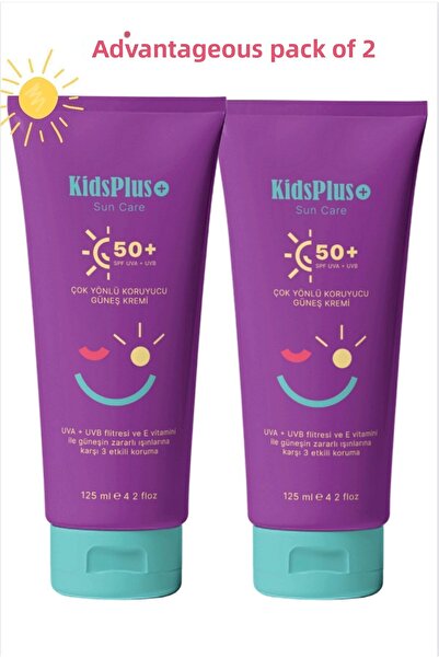 kidsplus كريم العناية بالشمس SPF50 (100-100 مل) - حماية عالية - كريم الشمس للأطفال (كيدز بلس)