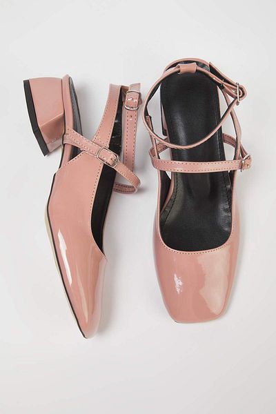 TRENDYOL SHOES Salmon Mary Jane Ankle Strap Square Toe Women's High-Heeled Shoes Takss24To00009
