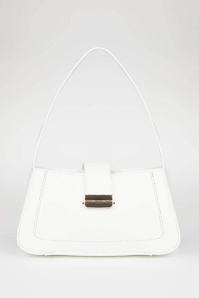 TRENDYOL SHOES White Metal Buckle Detailed Women's City Shoulder Bag Takss25Oc00019