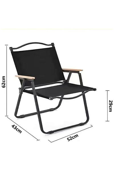 Generic Portable Camping Chair Foldable Fishing Picnic Chair with Wooden Handle