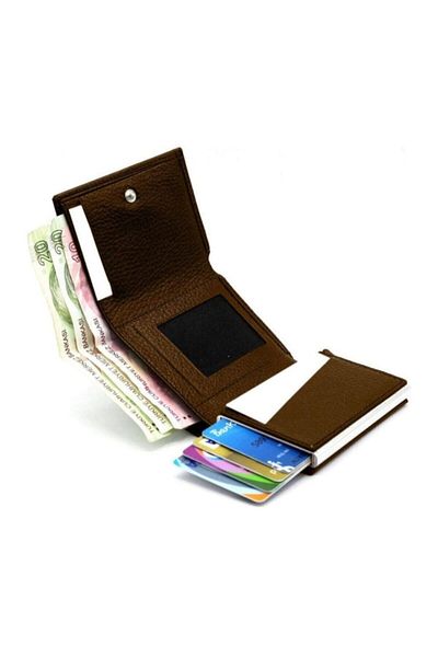 Walle's Polo Rfid Protected Coin Coin Snap Αυτόματος μηχανισμός αλουμινίου Unisex Θήκη πορτοφολιού-κάρτας