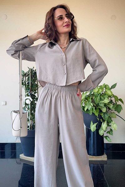 Clothing palette Crop Shirt - Pants Suit