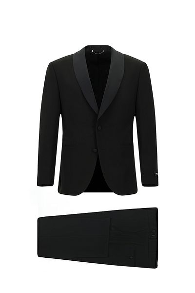Kiğılı Relax Fit Relaxed Cut Shawl Collar Wool Tuxedo & Groom Suit