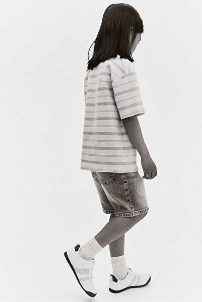 H&M Kot Şort Loose Fit