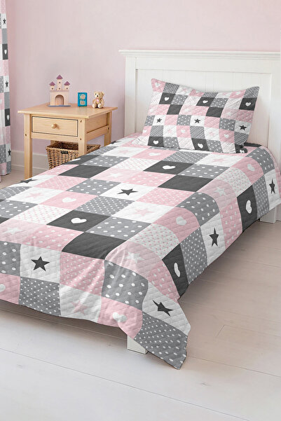 Realhomes Cute Star and Heart Patterned Single Children's and Teenager's Room Pique Set