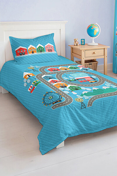 Realhomes Yolda Eğlenceli Tasarımlı Tek Kişilik Çocuk ve Genç Odası Pike Takı...