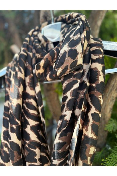 Axesoire 10862 Leopard Patterned Mink Color Shawl