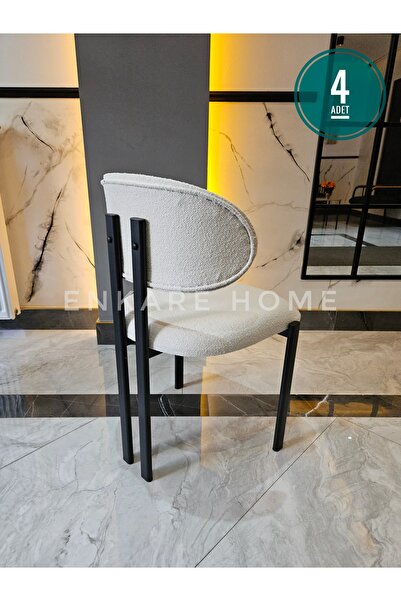 Enkare Badem Sandalye, Mutfak Salon Sandalyesi, Masa Hariç 4 Sandalye