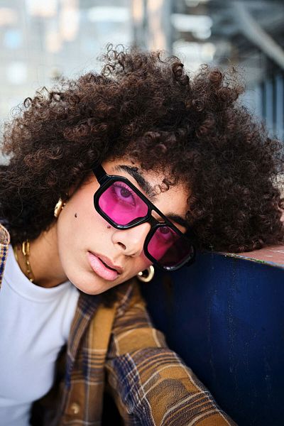 Sunbas Ochelari de soare Miami negri, albastru deschis, pentru bărbați și femei