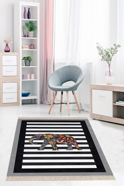 on the clouds Fil Desenli Etnik Dijital Baskı Yıkanabilir Modern Salon Filli ...