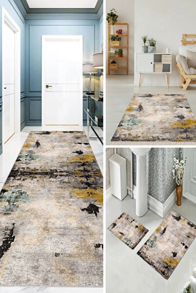 on the clouds 3'lü Yatak Odası Halısı Takımı Yolluk 3'lü Batik (1ad 80 x 300 ...