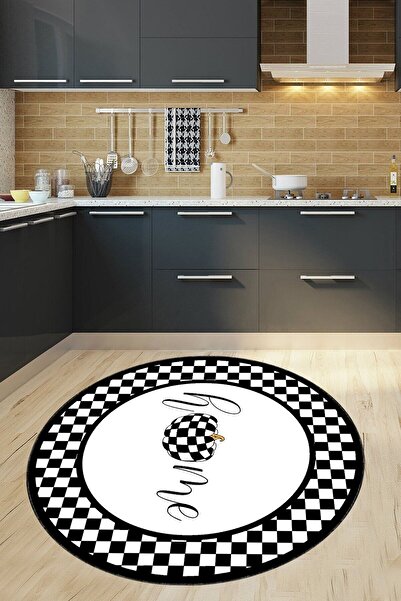 on the clouds Siyah-beyaz Dama Desenli Balkabağı Dijital Baskı Yıkanabilir Ka...