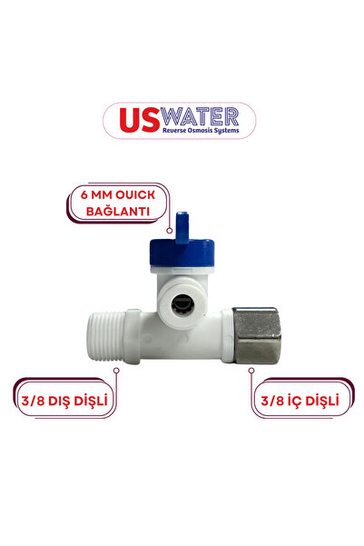 uswater 3/8 Dış Dişli 6mm Quick Bağlantılı Kombo Hat Alma Aparatı