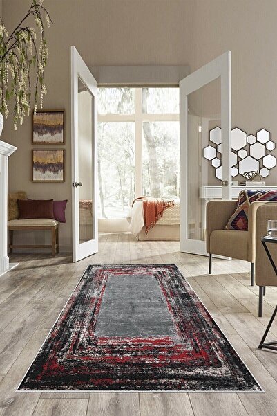 on the clouds Gri Abstract Desen Yıkanabilir Kaymaz Taban Leke Tutmaz Modern ...