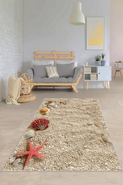 on the clouds Vizon Kumsal Desenli Yıkanabilir Kaymaz Taban Leke Tutmaz Moder...