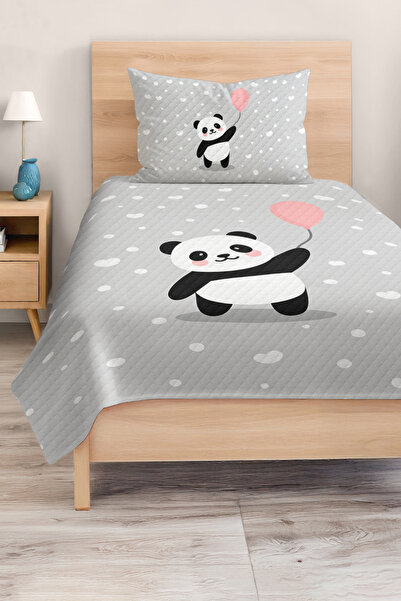 Realhomes مجموعة غطاء سرير لغرفة الأطفال والمراهقين بتصميم الباندا اللطيف