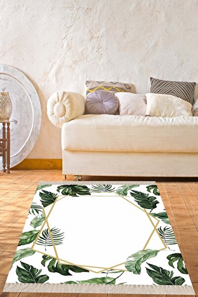 on the clouds Yaprak Desenli Dijital Baskı Yıkanabilir Modern Salon Halı Ve Y...