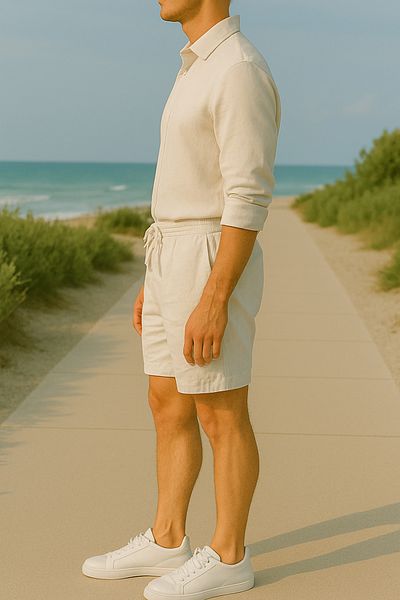 freemen Men's White Pocket Shorts – Comfortable Fit, Lightweight and Breathable Fabric